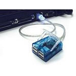 Cablestogo USB 2.0 4-Port Laptop Hub w/ LED Cable (81647)
