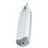 Belkin SurgeMaster Home Series - Surge suppressor ( external ),AC 250 V, 4 Output Connector TEL/FAX/MODEM/AV, 2M white (F9H402DE2M)