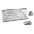 Teclado + mouse phoenix cordless desktop + cargador blanco y plata (PHMK1052WCPC)