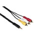 Hama Connection Cable 4-pin Jack Plug - 3 RCA Plugs, 2 m (00074210)
