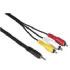 Hama Video Connection Cable, 4-pin 3.5 Jack Plug-3 RCA (phono) Plugs, 3 m (F3043090)